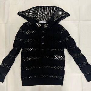 Dior Black Open-Knit Panellee top